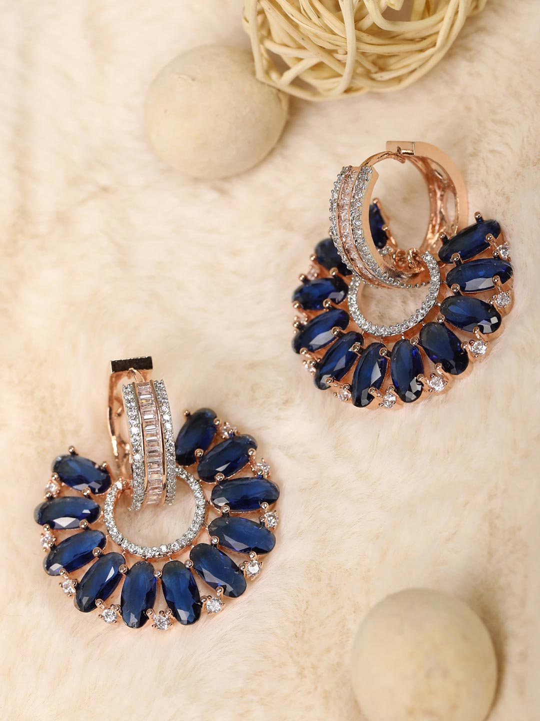 Beautiful Big Fashion Stone Earrings For Girls Buy Online|Kollam Supreme